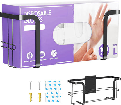 Glove Box Holder for Wall Mount, Glove Dispenser | Rubber Glove Holder, Medical Gloves Organizer Storage, Tissue Box Holder, Disposable Latex Glove Box Rack for Lab, Kitchen