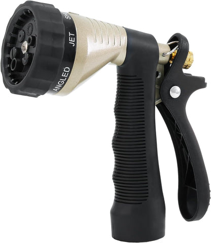 RESTMO Garden Hose Spray Nozzle, Water Hose Nozzle Heavy Duty, High Pressure Hand Sprayer with 6 Adjustable Watering Patterns, Slip Resistant for Watering Plants, Car Washing & Pet Showering, Purple