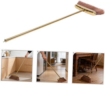 Thickened Stainless Steel Broom with Detachable Handle, Heavy Duty Indoor Outdoor Sweeping Brush for Hardwood Floor Cleaning and Patio Yard Use