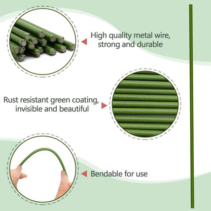 20Pcs Plant Stakes,Plant Sticks,Garden Green Bendable Single Stem Plant Support Stakes for Indoor and Outdoor Plants,Potted Plants,Flowers Orchid Peony Rose-18 Inches
