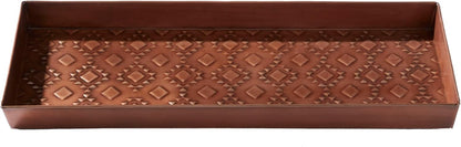 HF by LT Birch Forest Pattern Metal Boot Storage Tray, 30 x 13 inches, Antique Copper Finish
