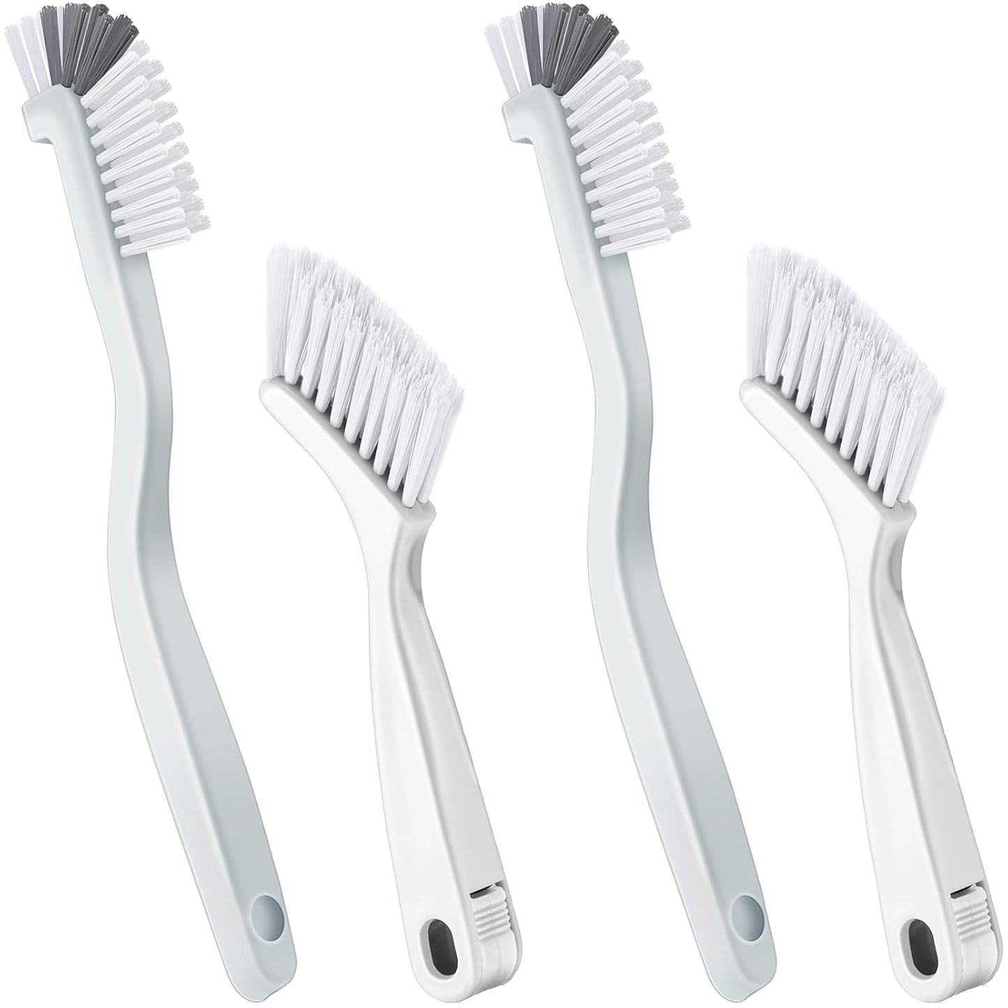 Patelai 4 Pieces Cleaning Brush Sets Small Scrub Brush Household Use for Cleaning Bottle Sink Kitchen Sink Corner Dish Edge Grout Bathroom Sliding Door Window Track(White, Blue)