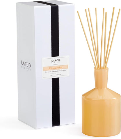 LAFCO New York Classic Reed Diffuser, Sea & Dune - 6 oz - Up to 3 Months Fragrance Life - Reusable Glass Vessel - Natural Wood Reeds - Made in The USA