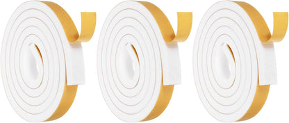 MECCANIXITY Weather Door Seal Strip Tape, Door Insulation Stripping Single Side Strong Self Adhesive Foam Tape Gap Filler for Door, Window, 1/4 Inch x 1/16 Inch x 32 Feet White 2 Pack