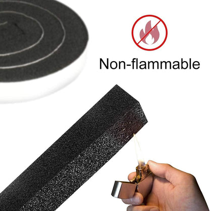 Seal Foam Tape,1/2 Inch W x 1/8 Inch T Weather Stripping for Door and Window,High Density Single Sided Closed Cell Door Insulation Weather Strip, 3 Rolls Total 50FT Black