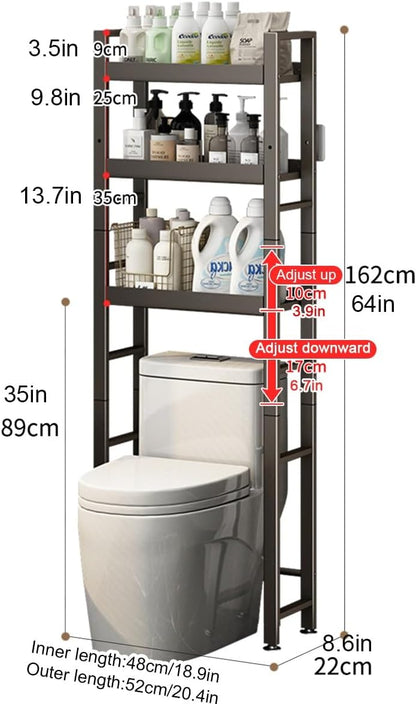 Toilet/Washing Machine Storage Rack,Over Washer And Dryer Shelves,Storage Rack Over Washing Machine Storage Unit,Laundry Room Storage And Organizer Standing Shelf,For Laundry Room Bathroom(White,59.8i