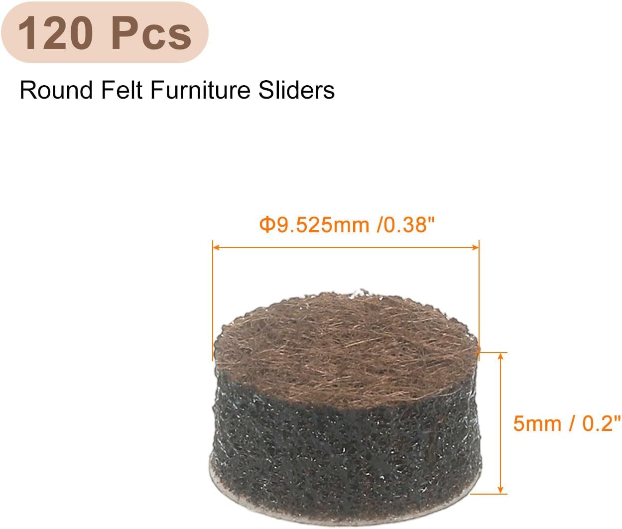 uxcell Furniture Pads, 24Pcs 1.25" - Round Self Adhesive Felt Furniture Pads, Floor Protectors for Furniture Feet Chairs Legs Hardwood Floors (Brown)
