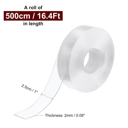 HARFINGTON Double Sided Nano Tape 10FT x 2" x 0.04" Multipurpose Removable Clear Mounting Tape Washable Waterproof Picture Hanging Adhesive Strips for Walls Carpets Posters Decor