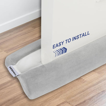 HADOR Door Draft Stopper for Bottom of Door, 36 Inch Under Draft Air Noise Light Blocker 30"- 36" Double Side Triangle Soundproof Sweep Filler Seal Gap up to 1.7" for Patio Sliding Door Guard, Grey