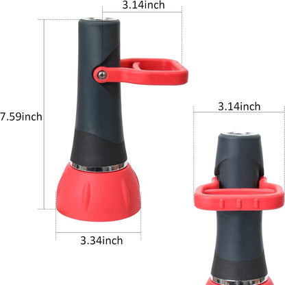 STYDDI Industrial Fireman's Garden Hose Nozzle High Flow, Professional High Volume Classic Fireman Style Spray Nozzle, Heavy Duty Adjustable Twist Hose Nozzle with Large Shut-off Handle, 250 PSI