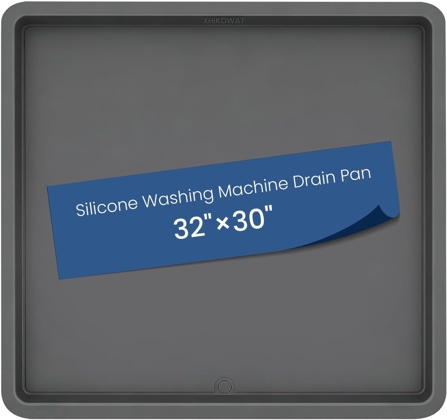 33 X 30 inch Large Thickened Silicone Washing Machine Drain Pan with 1-1/5" Raised Edge, Leak Protection Anti-Vibration Non-Slip Washing Machine Tray for Washer Dryer Other Appliances