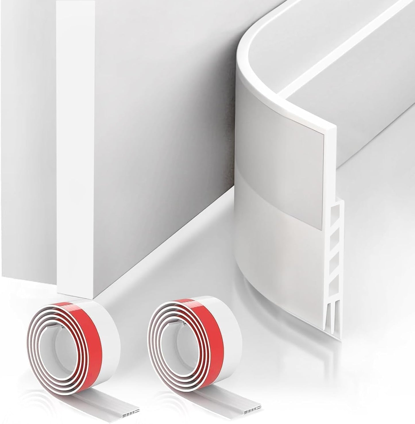Suptikes 2 Pack Door Draft Stopper，Door Sweep for Exterior & Interior Doors,Door Bottom Seal Dust and Noise Insulation Weather Stripping Draft Guard Insulator, 2" W x 39" L, Black