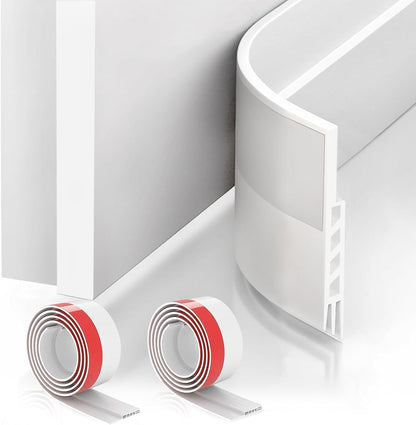 Suptikes 2 Pack Door Draft Stopper，Door Sweep for Exterior & Interior Doors,Door Bottom Seal Dust and Noise Insulation Weather Stripping Draft Guard Insulator, 2" W x 39" L, Black