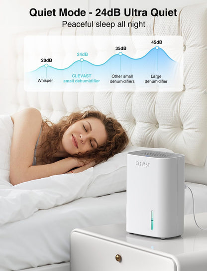CLEVAST Small Dehumidifier for Home, 30oz Quiet Mini Dehumidifier for Bathroom, Bedroom & Closet, Portable Compact Dehumidifier for RV, Camper