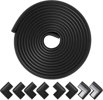 Foam Corner Protector Edge and Corner Guard, with 12.5 feet Length Foam Safety Bumpers, Baby Proofing Safety Table Corner Protectors (Coffee 12.5ft)