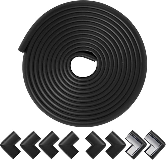 Foam Corner Protector Edge and Corner Guard, with 12.5 feet Length Foam Safety Bumpers, Baby Proofing Safety Table Corner Protectors (Coffee 12.5ft)