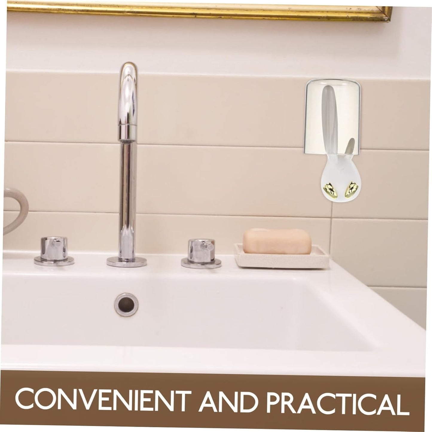 Zerodeko Wall-Mounted Toothbrush Holder with Cup and Cover Easy Installation Bathroom Organizer for Toothbrushes and Cups Space-Saving Design for Home and Dorm Use