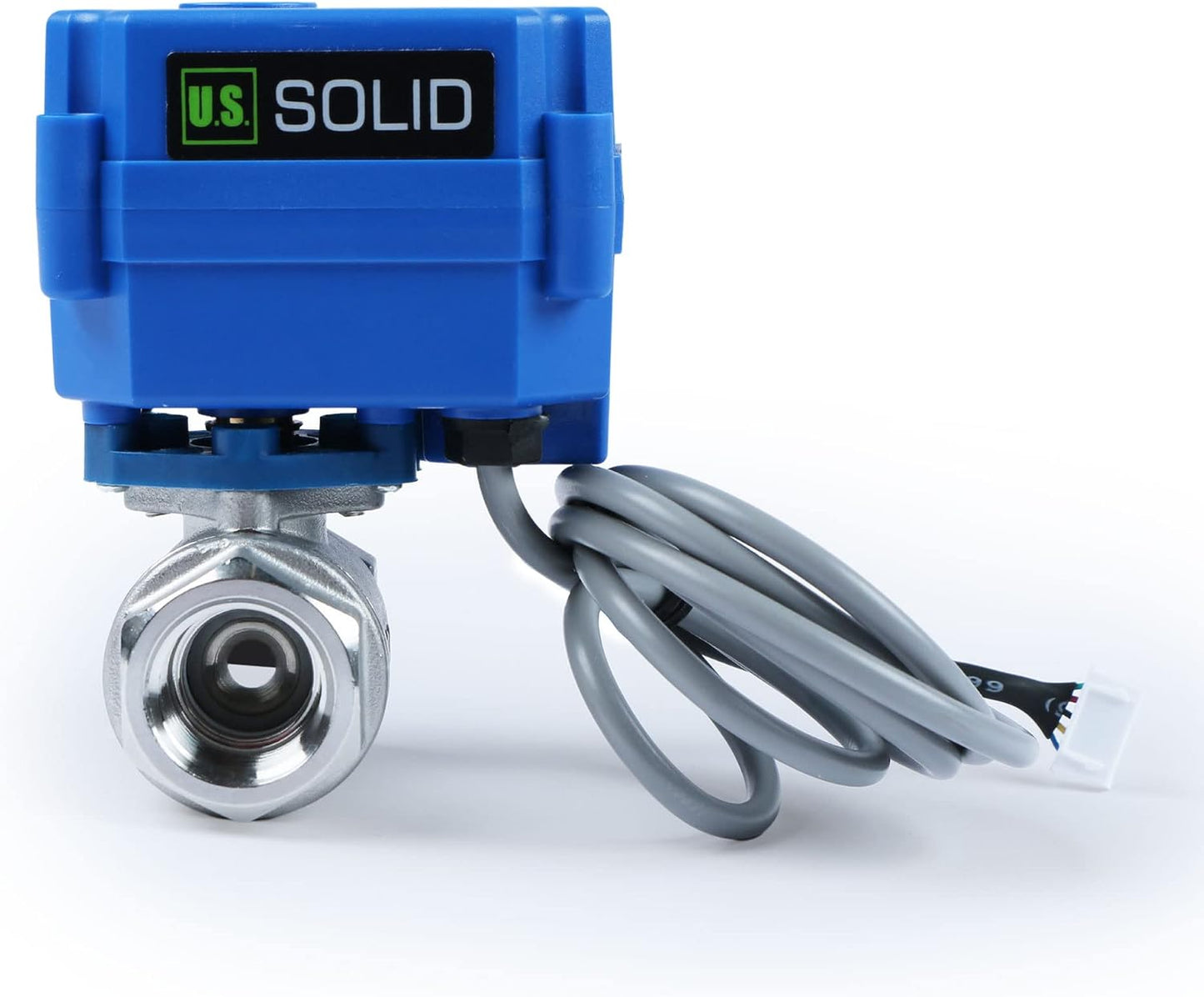 U.S. Solid Water Leak Detector with Auto Shut-Off Valve & Sound Alarm, 1" NSF Certified 304SS Motorized Ball Valve with 3 Sensors, Smart Sensor System for Water Heaters, Laundry & Flood Prevention