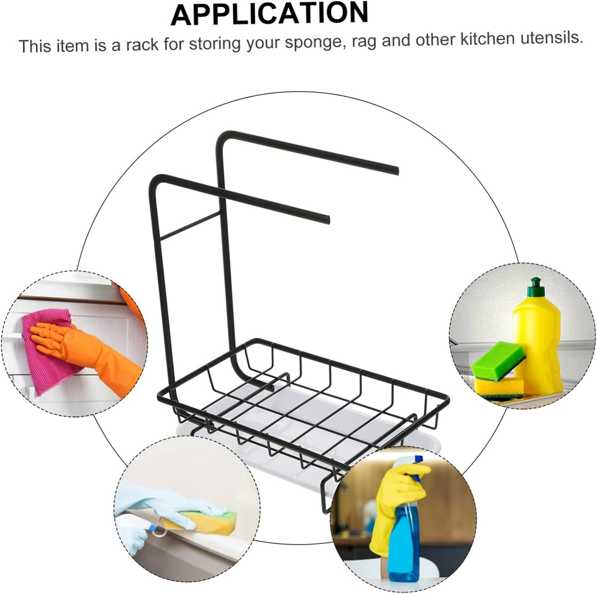 PRETYZOOM 1pc Kitchen Dual-Purpose Storage Rack Dishcloth Sponge Draining Rack Modern Design for Sponges Cleaning Soaps Wall-Mounted Kitchen Organizer