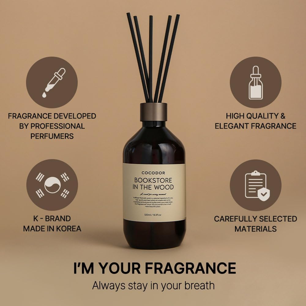 COCODOR Premium Reed Diffuser/Black Cherry /16.9oz /2 Pack/Large Capacity Fragrance Scent Oil Stick Diffuser Set for Bedroom Bathroom Home Décor