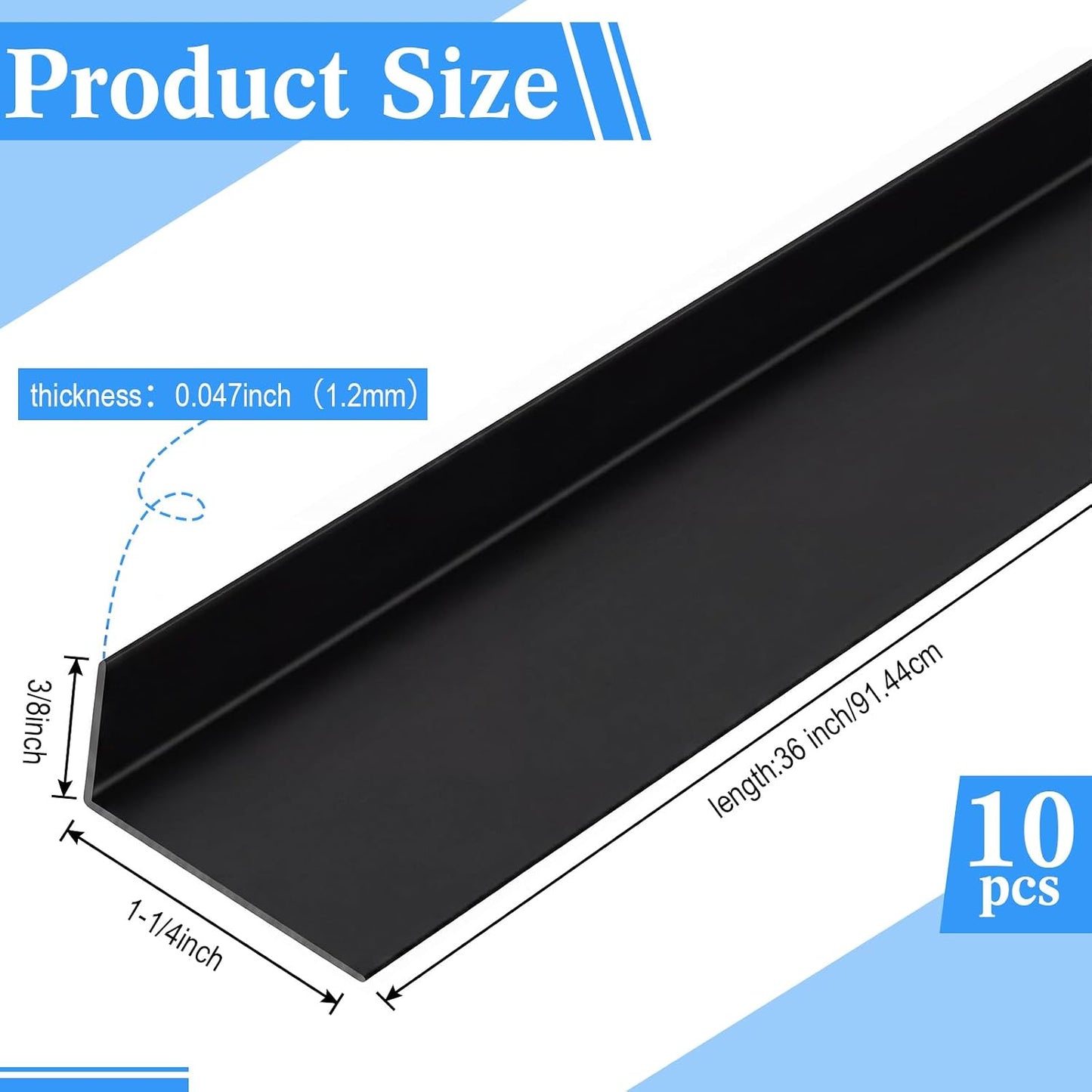Sasylvia 10 Pcs Wall Corner Protector Guards, Vinyl 3/4 x 48 Inches Corner Trim Molding, Avoid Scratching Scuffs, Ease Install and Cleaning for Door Countertop Furniture Cabinet Protection, Clear