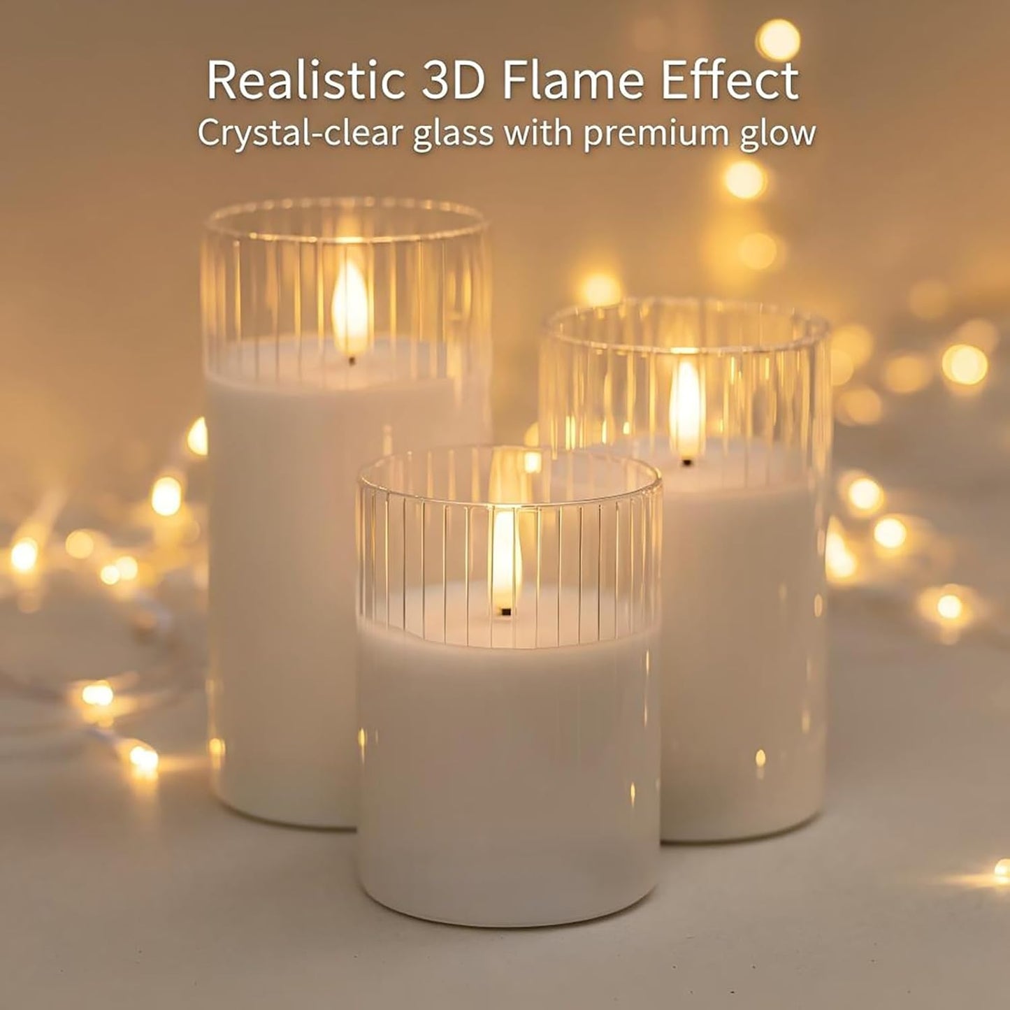 ANGELLOONG Flickering Flameless Candles, Realistic Battery Operated Candles with Remote and Timer, Set of 3 LED Candles for Room Fall Home Wedding Decor Centerpieces Table Party Valentines Decorations