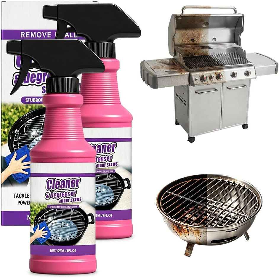 Fast Acting Heavy Duty Grill Degreaser Spray, 2026 New BBQ Oven Cleaner, Multi-Surface Grease Remover for Grates, Cookware, Baking Sheets, Powerful Kitchen Cleaner