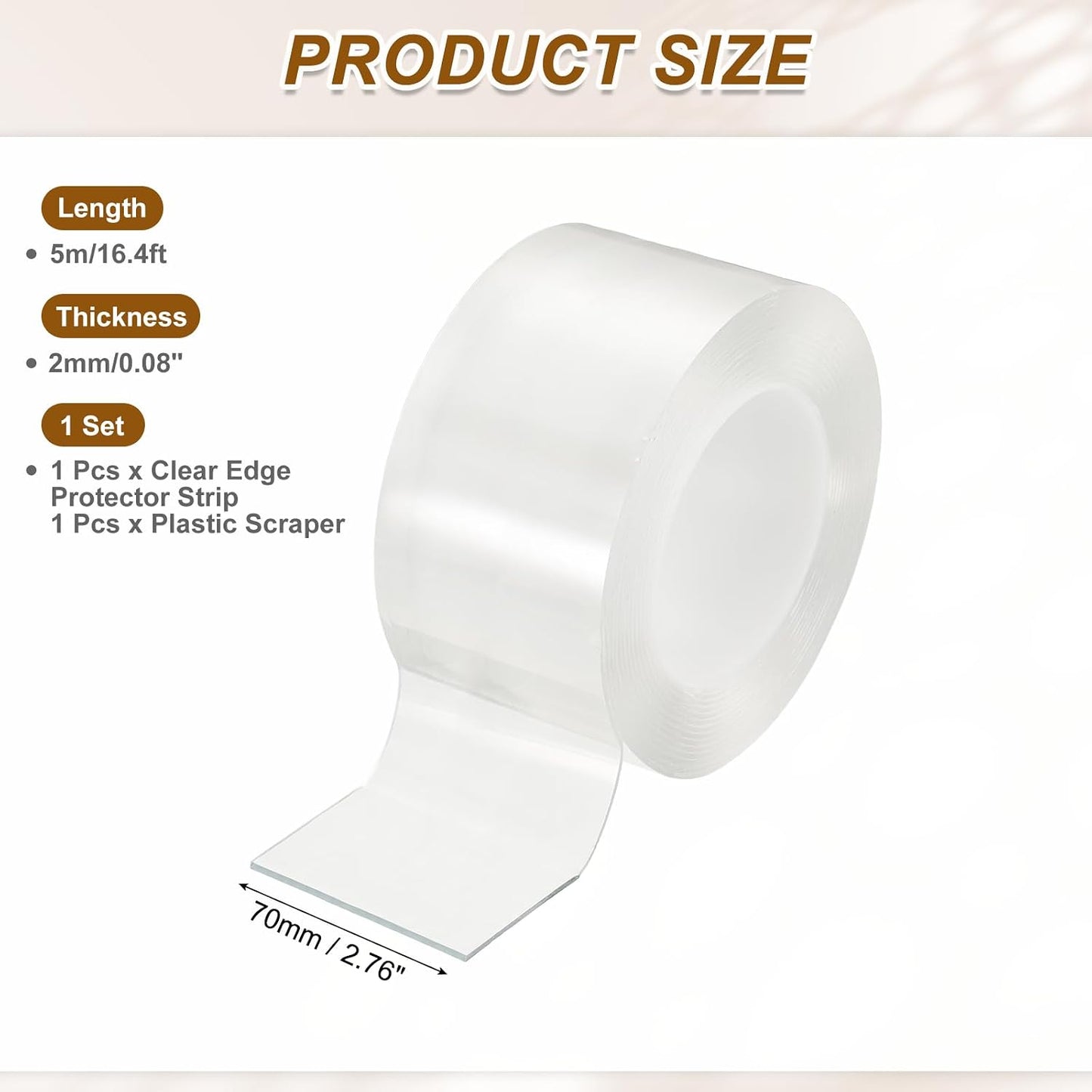 uxcell Clear Edge Protector Strip, 3.94 in x 16.4 ft Sharp Edge Wrap Cover Tape Soft Corner Guards for Furniture Cabinets Drawers Tables Door