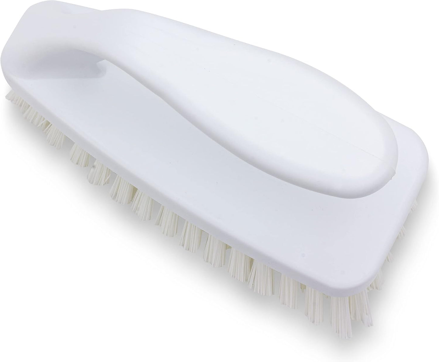 SPARTA Heavy Duty Scrub Brush, Hand Brush with Iron Shape Handle Design for Scrubbing Kitchen Pots and Pans or Bathroom Sink and Shower, 6 Inches, Black, Twin