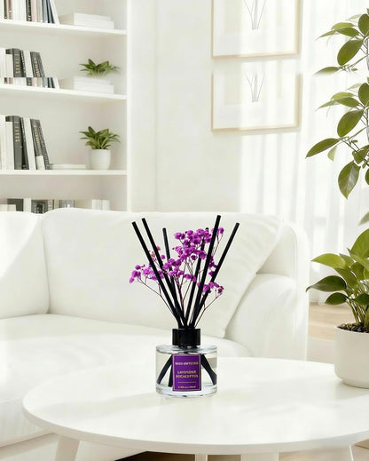 Reed Diffuser Set-Lemon Verbena Scent Fragrance Oil Diffuser with 6 Reed Sticks | Home & Bedroom Bathroom Decor,3.38 fl oz (100ml)