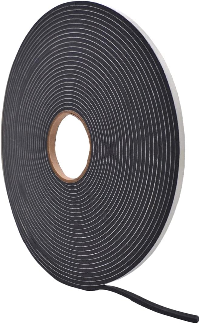 WOD Insulation Foam Tape Self Adhesive - 1/16 Thick x 3/16 Width - 150 feet - Made in USA Weather Stripping, HVAC, Sealing Doors, Windows, Pipes, Cooling, Sound Proof, and Air Conditioning.