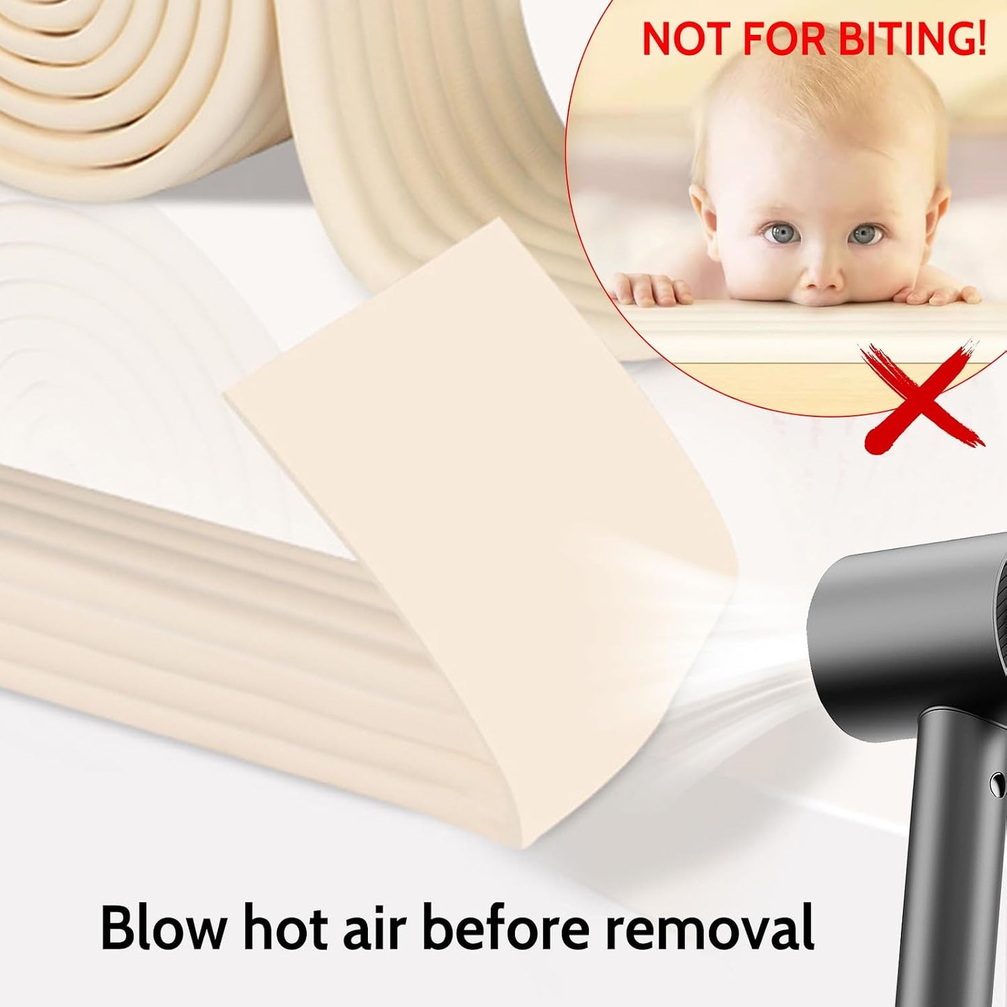 【6.56 Ft】 Baby Edge and Corner Guards - Soft Foam Table Bumper Strip, 3.15inch Wide Furniture Protector for Baby Proofing Table, Fireplace, Wall, Desk (Black)