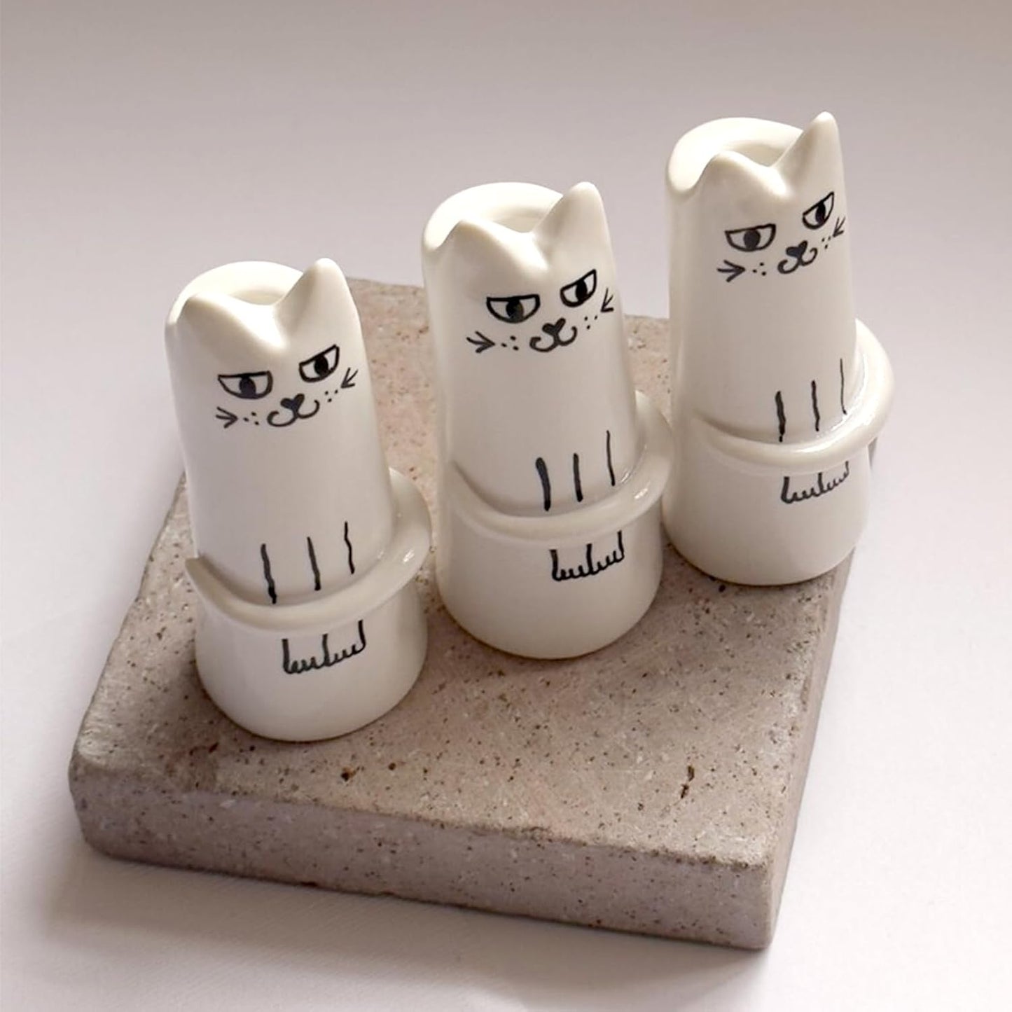 MOUGIGI Cute Blue House Ceramic Bud Vase Set of 3 - Handmade Miniature Vase with Star Roof for Dried Flowers, Chic Japandi Style Decor for Entryway, Dining,Coffee Table - Ideal Small Gift for Home