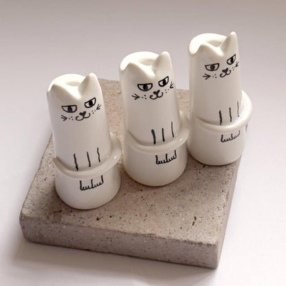 MOUGIGI Cute Blue House Ceramic Bud Vase Set of 3 - Handmade Miniature Vase with Star Roof for Dried Flowers, Chic Japandi Style Decor for Entryway, Dining,Coffee Table - Ideal Small Gift for Home