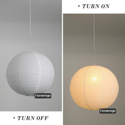 Paper Lantern Lamp Plug in Hanging Lamp 23.6in Off-White Rice Paper Pendant Light with 19.7FT Cord Large Globe Japanese Japandi Wabi Sabi Chandelier for Dining Living Room Bedroom 1 Pack
