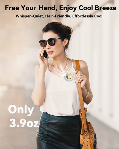 Portable Silent Mini Bladeless Fan Clip On, Small Fan Clip on for Shirt & Waist, Adjustable 3-Speed Suspended Whirlwind Fans, For Outdoor & Travel & Office, Travel Accessories, Gift (Black)