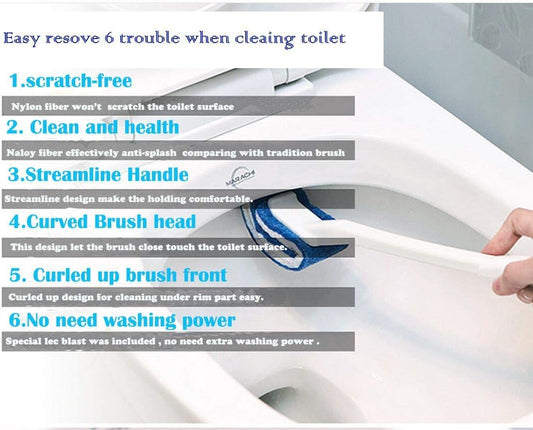 Toilet Brush Bowl Brush Bathroom Brush Under Rim Toilet Brush Scracth-Free Curved Good Grip Easy to use deep Cleaning No Scratching, Anti-Splashing Easy to Store (2pack)