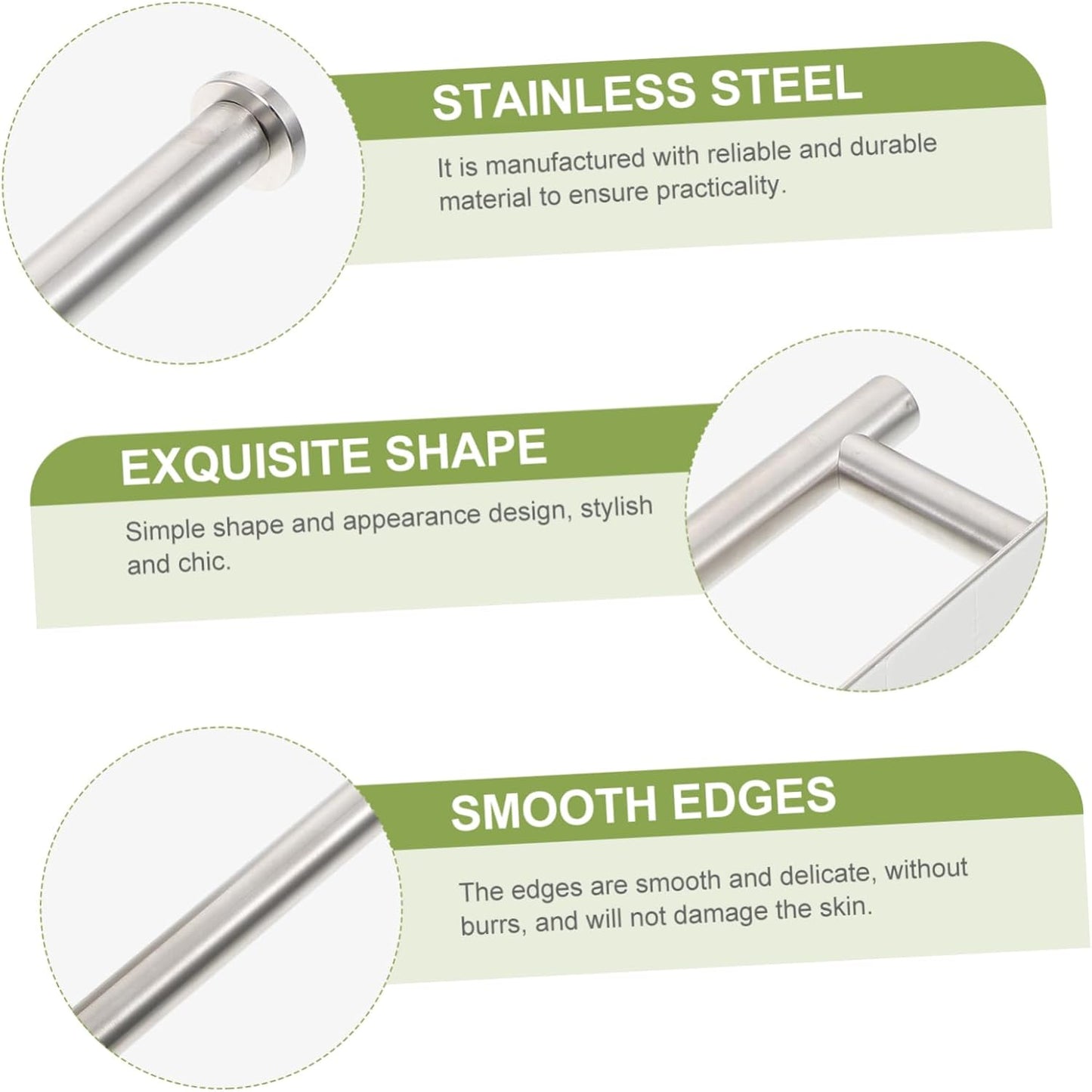 Mobestech Nail-Free Wall-Mounted Stainless Steel Towel Rack for Kitchen 1-Piece Cleaning Cloth Holder Space-Saving Organizer for Home Use