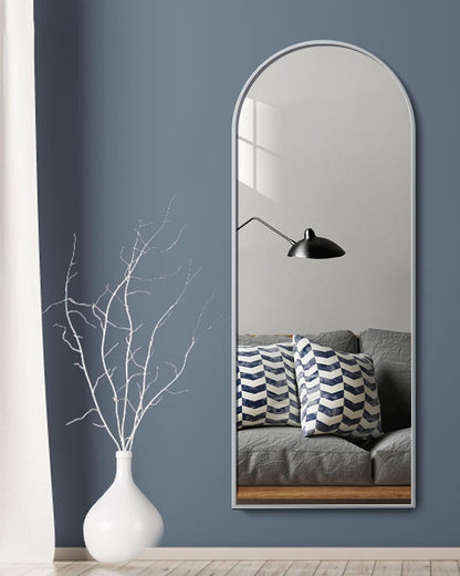 Prywot Arched Full Length Mirror, 70"x26" Free Standing Floor Mirror, Modern Full Body Mirrors with Stand, Wall Mirrors with Aluminum Alloy Frame for Bedroom,Living Room, Gold