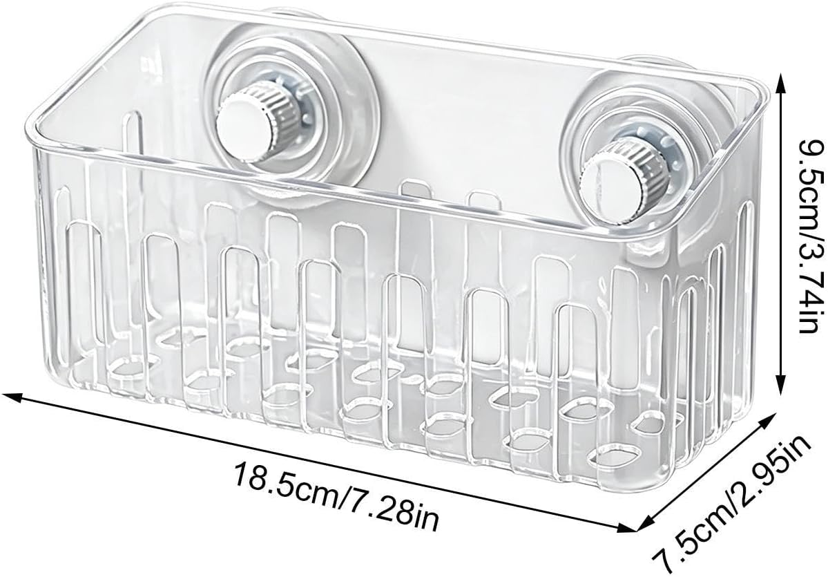 Sink Sponge Holder with Suction Cups Storage Rack with Suction Cups | Kitchen Sponge Holder for Dish Brush Soap Cleaning Tool Bathroom Shower Wall
