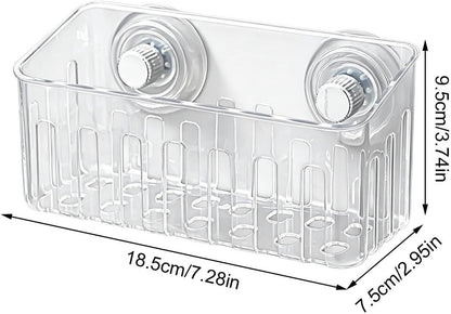 Sink Sponge Holder with Suction Cups Storage Rack with Suction Cups | Kitchen Sponge Holder for Dish Brush Soap Cleaning Tool Bathroom Shower Wall