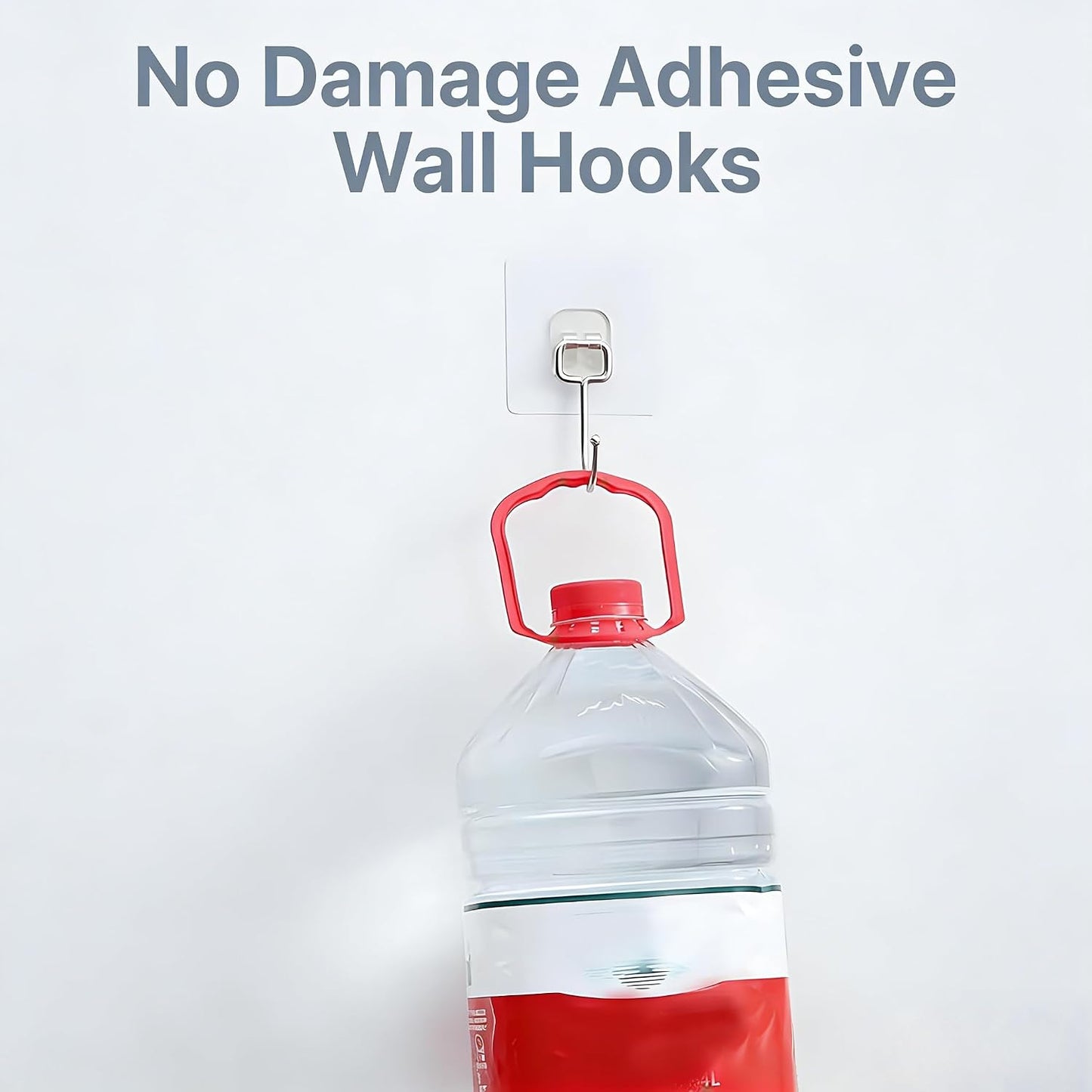 15-Pack Large Adhesive Hooks Heavy Duty 33 lbs - Transparent Waterproof Wall Hooks for Towels & Robes, No Damage