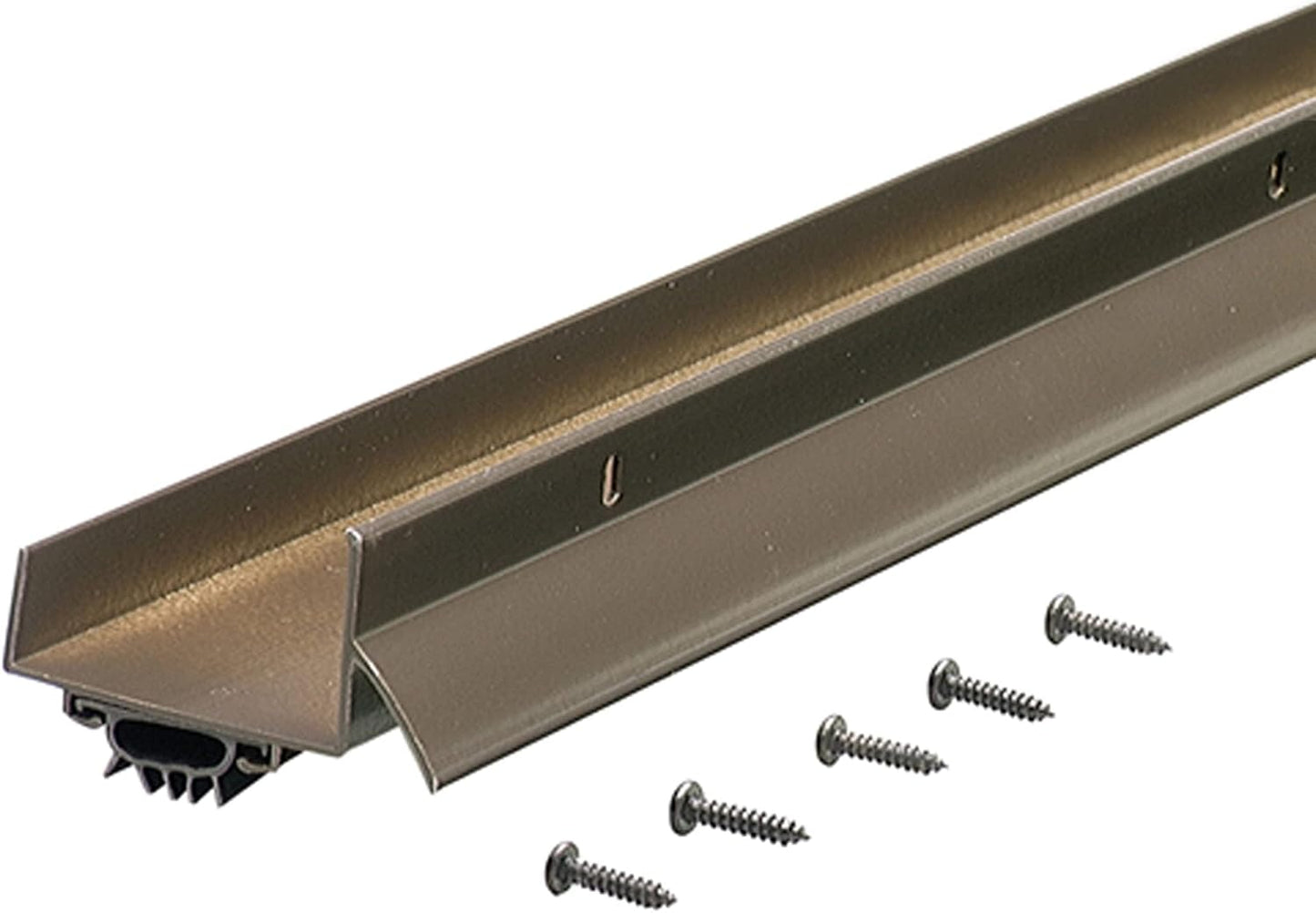 M-D Building Products 49000 36 in. Satin Nickel Aluminum U-Shape Screw-on Under Door Seal