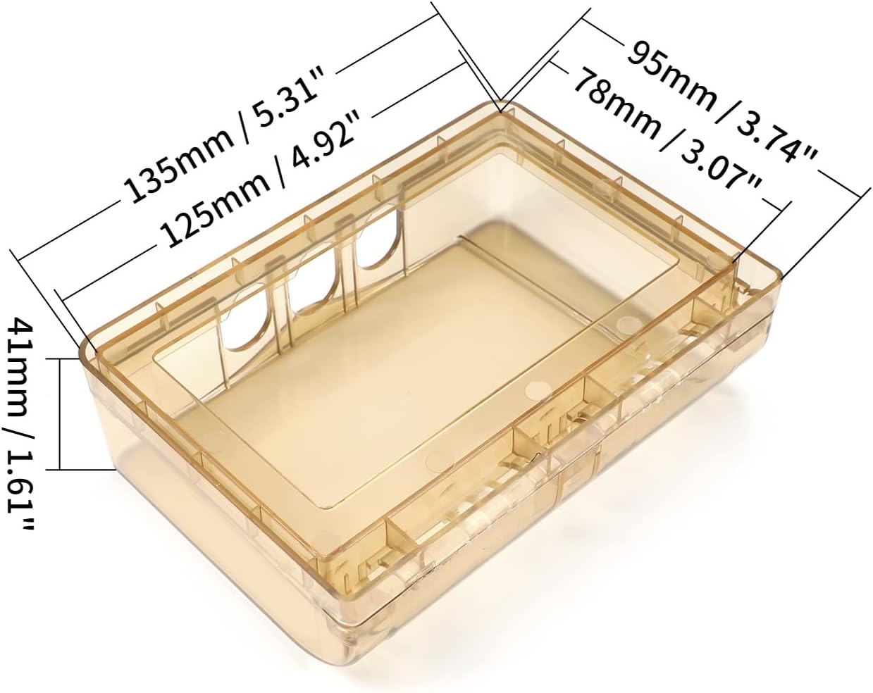 Fielect 2Pcs Weatherproof in Use Outlet Cover Plug Receptacle Protector for Retrofit Siding Construction Transparent 118 Type 210x100x47mm