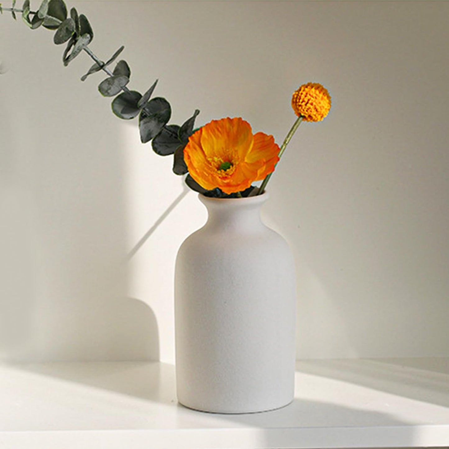 Modern Small Flower Vases 8 Pack - Ceramic, White