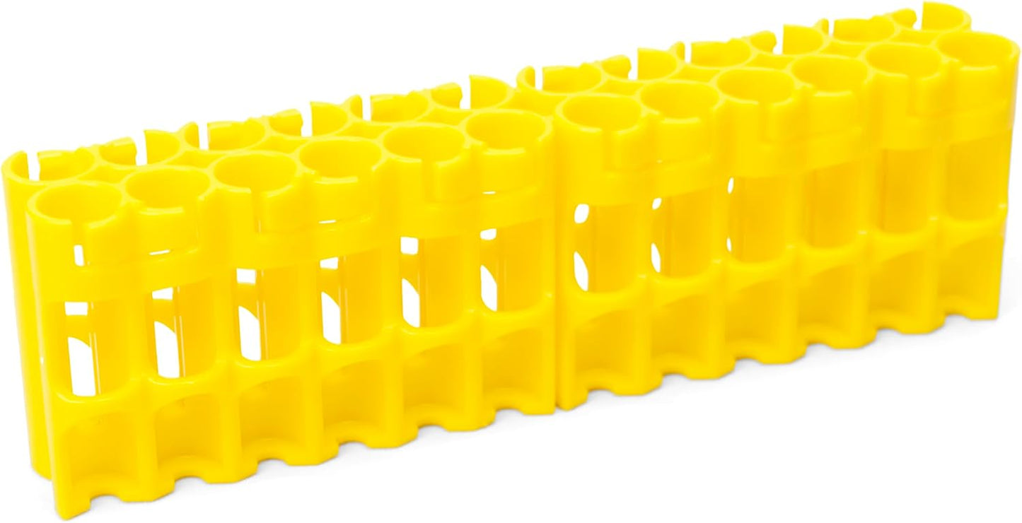 AA Battery Storage Caddy by Storacell, Yellow - Holds 24 Batteries (Not Included)