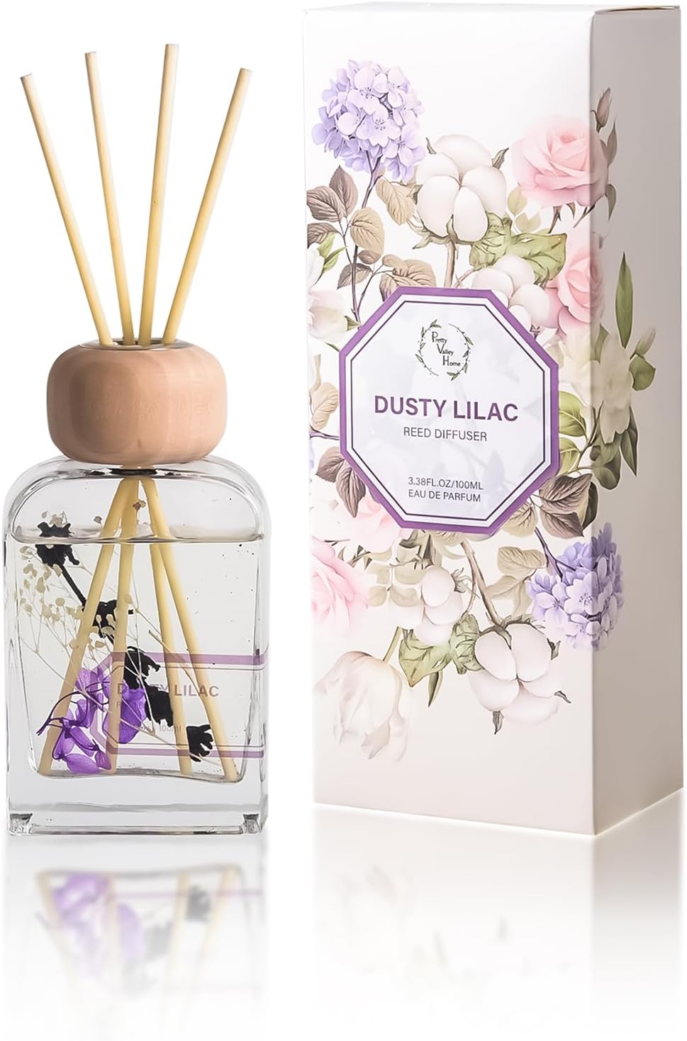 Reed Diffuser Set Gardenia Floral, 3.4 fl oz - Elegant Home Fragrance with Sticks - Long-Lasting Scented Oil Reed Diffuser for Bedroom, Bathroom Shelf Decor & Living Room(Gardenia Floral)