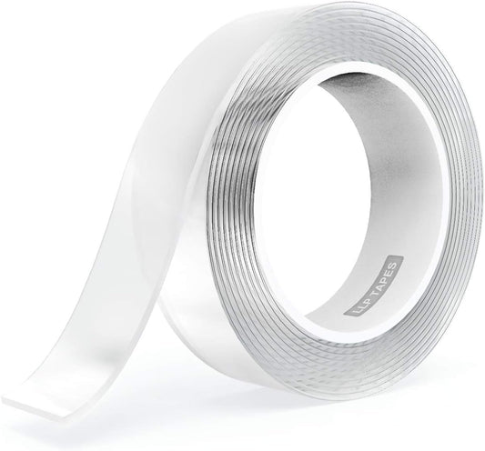 LLPT Double Sided Clear Nano Tape, 2.36 Inch x 16.5 Feet, 1 Pack | Strong Adhesive, Heavy Duty, Gel Tape Clear, Traceless Washable, No Residue for Home Office Store Deco Card Poster Photo Wall