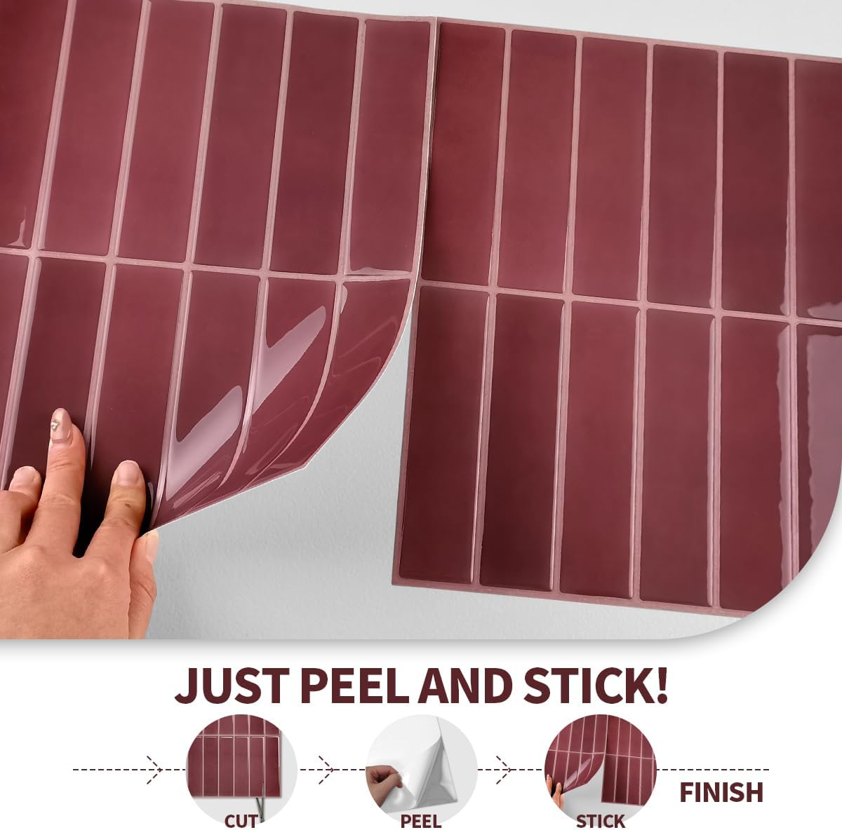 Peel and Stick Backsplash 3D Wall Tiles,Self-Adhesive,Oil Proof,Waterproof, Removable Wall Panels for Kitchen & Bathroom,Modern Design, Easy Install (10.7ft，12x9 inch,14 Pack) (Beige)