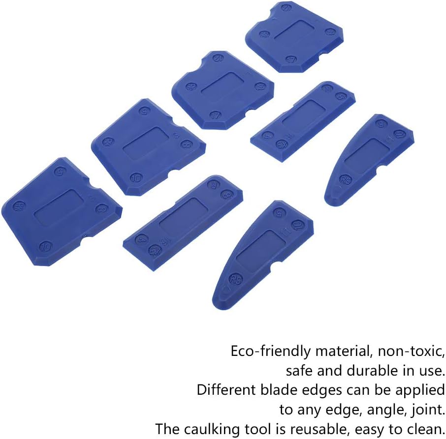 8pcs Caulking Tool, Caulking Tool Kit, Silicone Glass Cement Caulking Scraper, Caulking Sealant Scraper for Sealant Grout Finishing Sealing